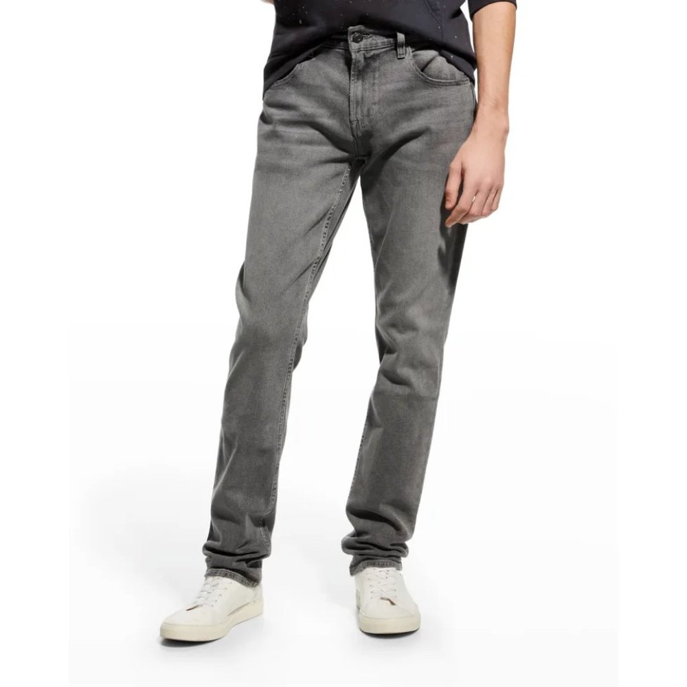 $175 Hudson Men's 36W 34L Gray Blake Slim Straight Fit Denim Jeans Pants